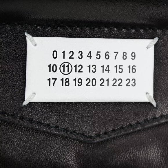 MAISON MARGIELA Logo Glam Slam Chain Clutch Hand Bag Leather Black Silve 40RF146 - Picture 10 of 15